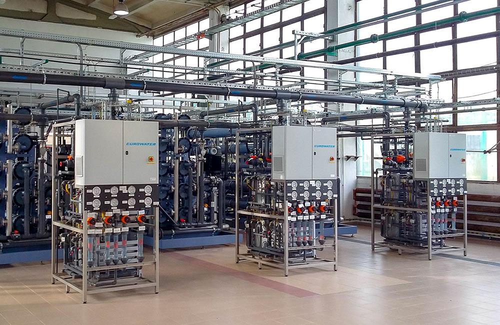 Unités EDI pour l'eau ultra-pure dans une centrale électrique