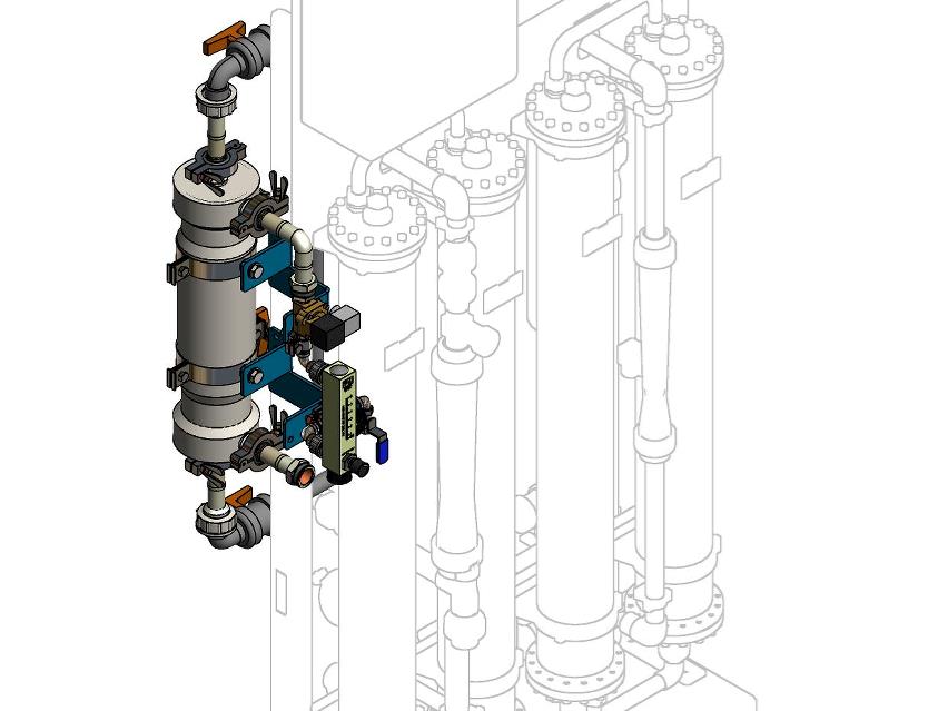 Membrane degassing add on kit for RO
