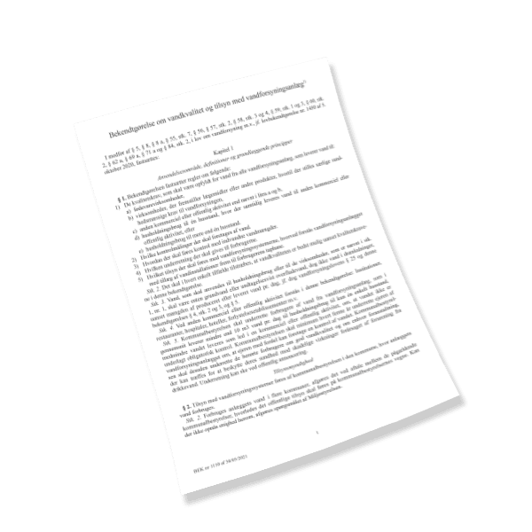 Download drikkevandsbekendtgørelsen